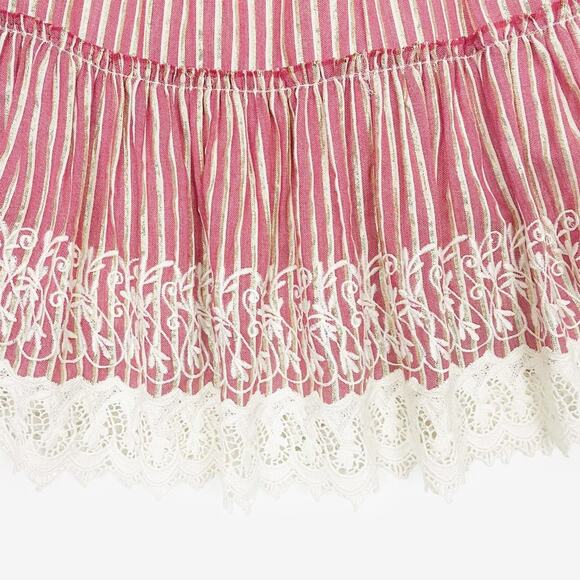 NWOT MISA Los Angeles Silvia Mini Skirt Size XS Striped Cotton Blend Soft Girl - Picture 8 of 14